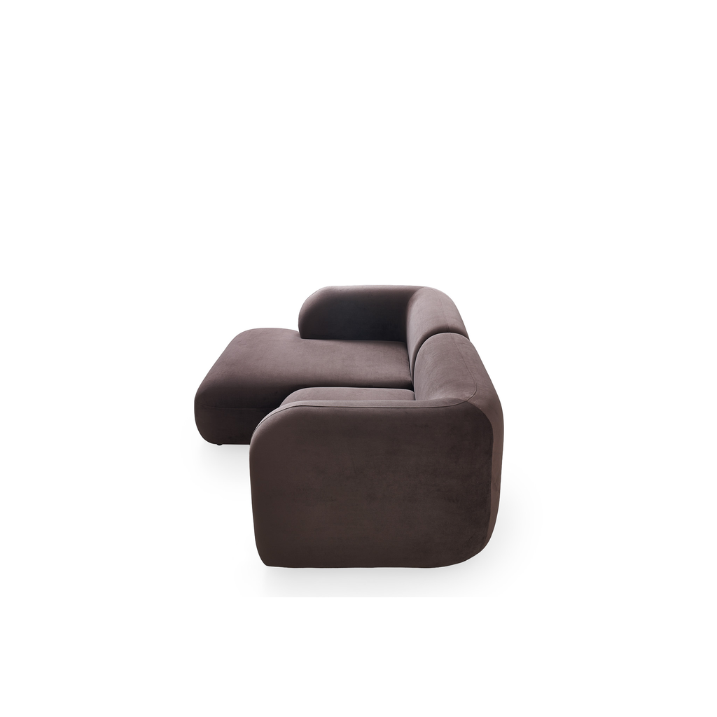 Yumi - Canapé d'angle compact - Velours