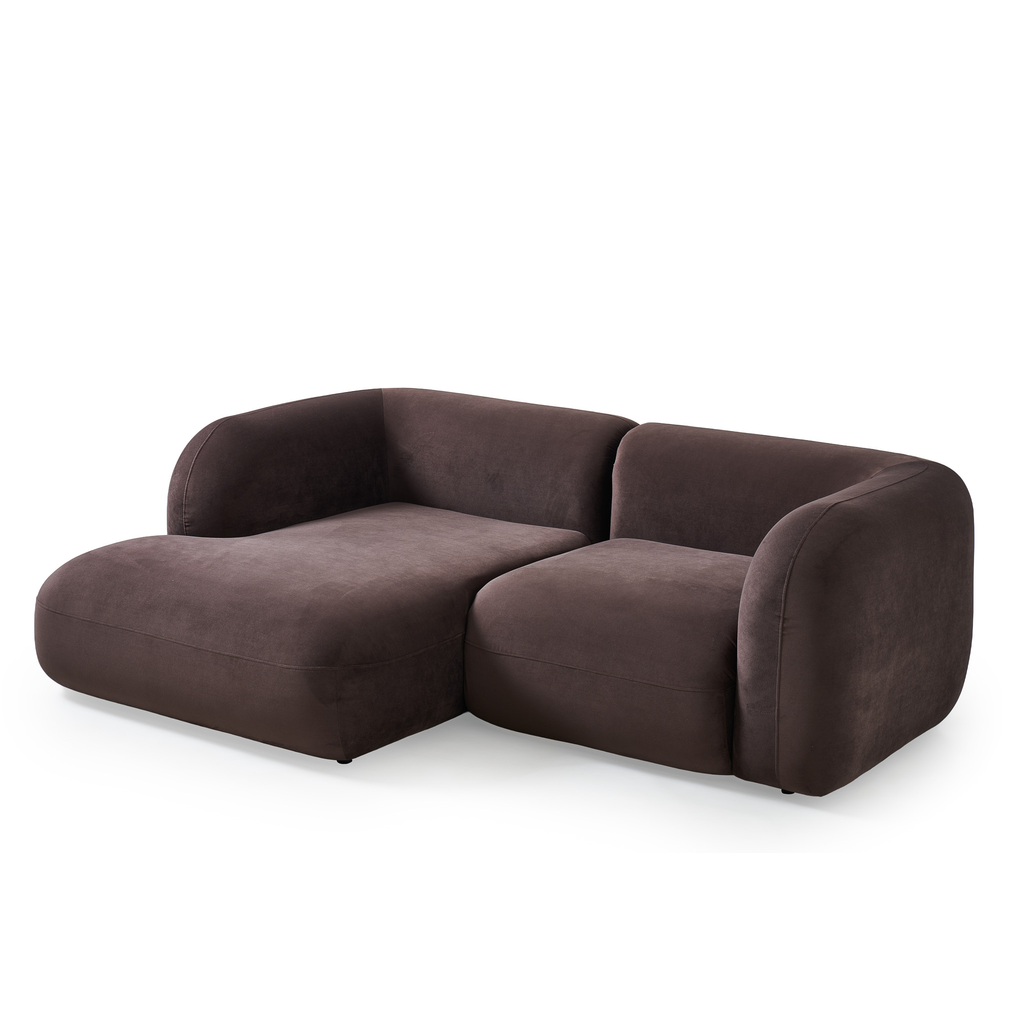 Yumi - Canapé d'angle compact - Velours