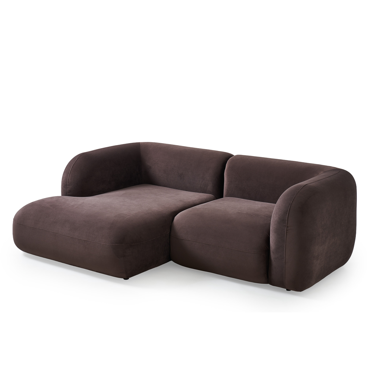 Yumi - Canapé d'angle compact - Velours