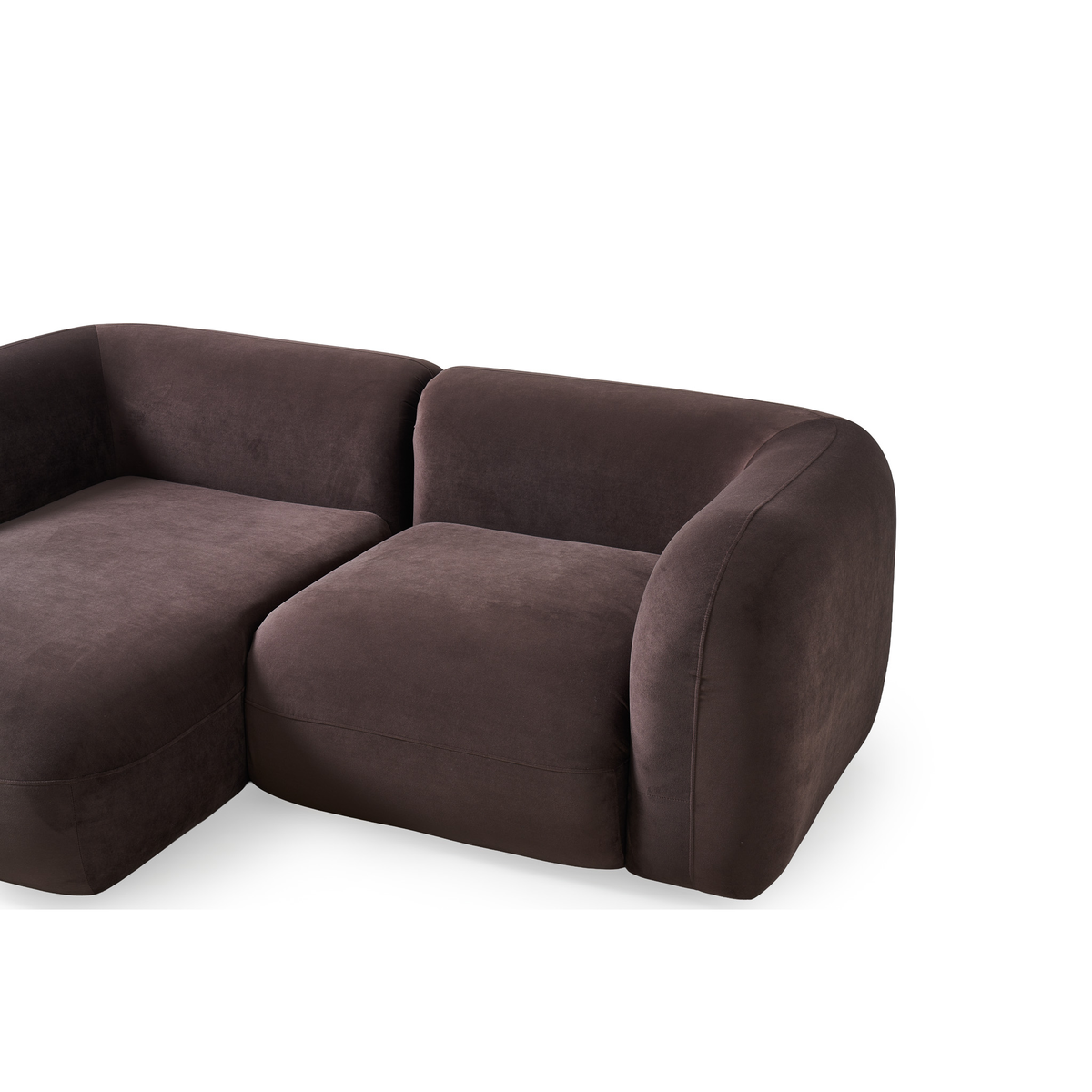 Yumi - Canapé d'angle compact - Velours