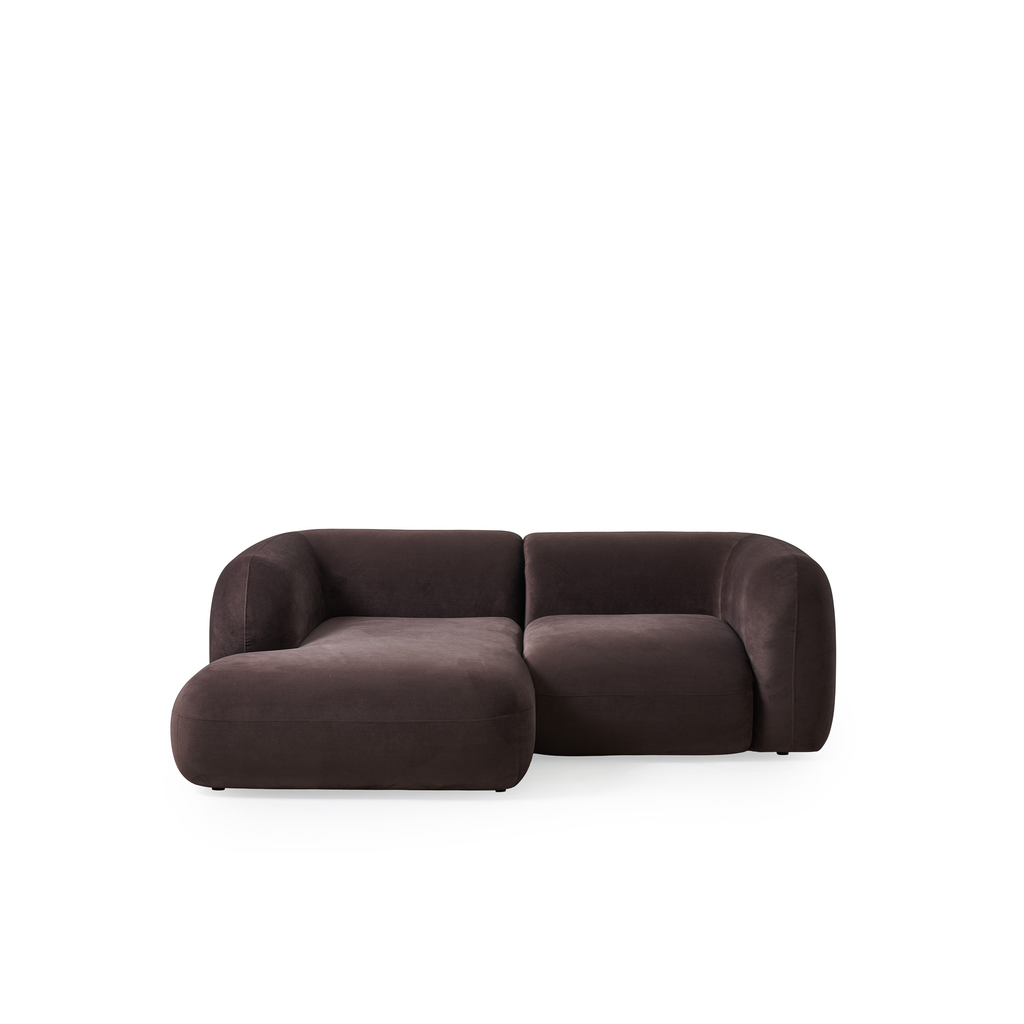 Yumi - Canapé d'angle compact - Velours