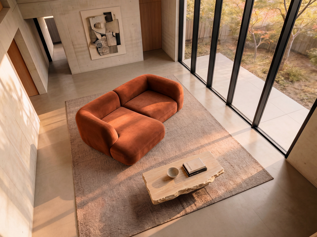 Yumi - Canapé d'angle compact - Velours