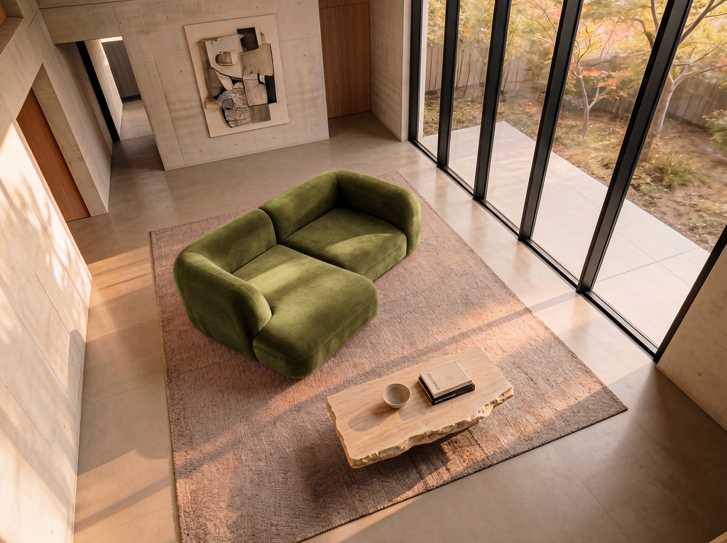 Yumi - Canapé d'angle compact - Velours
