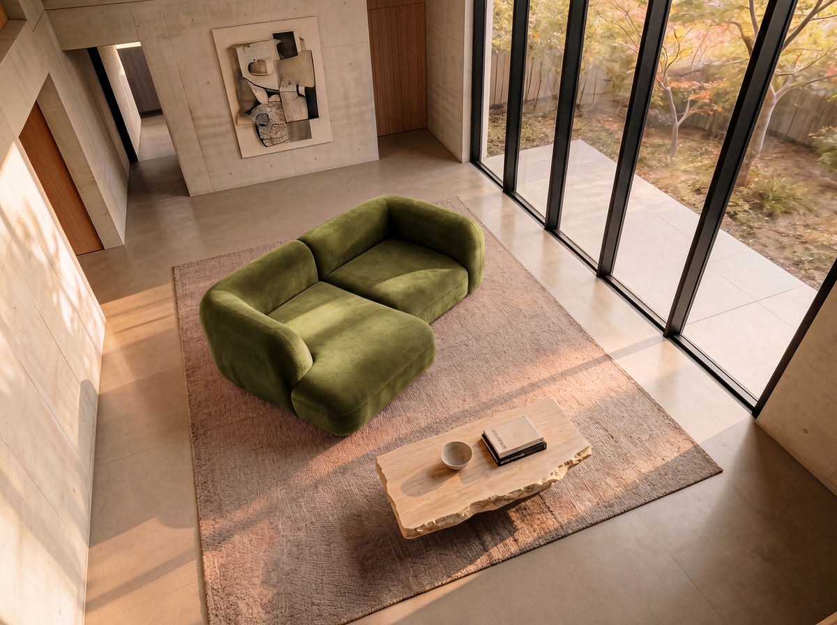 Yumi - Canapé d'angle compact - Velours
