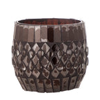 Evaline - Set of 4 Candle Holders - Brown - Recycled Glass