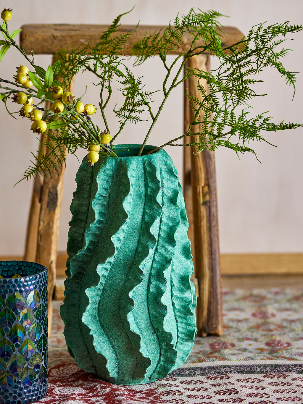 Natika - Vase Déco - Vert - Terre Cuite