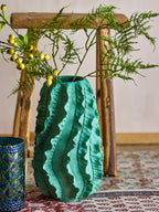 Natika - Vase Déco - Vert - Terre Cuite