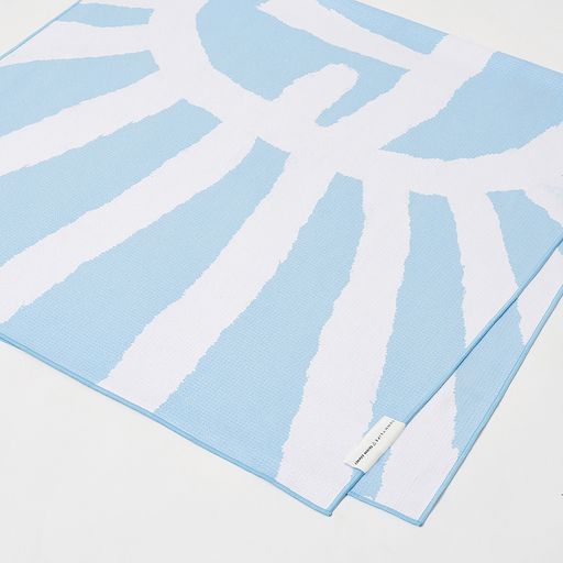 Toalla De Microfibra Sun Face - Estampado Azul Y Blanco