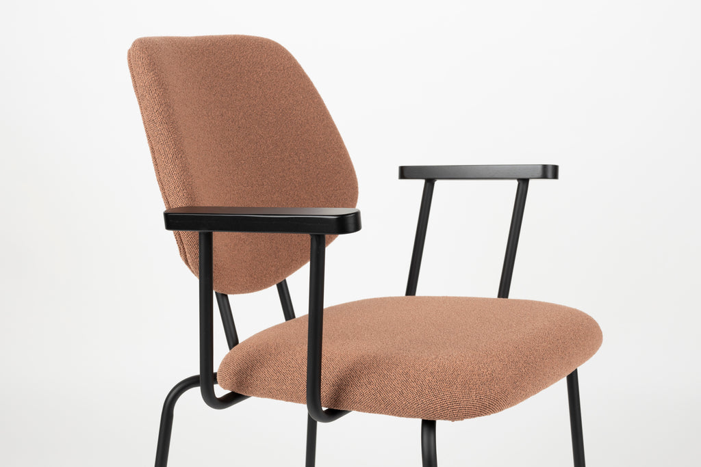 Zelo - Fauteuil De Salle À Manger - Métal - Rose