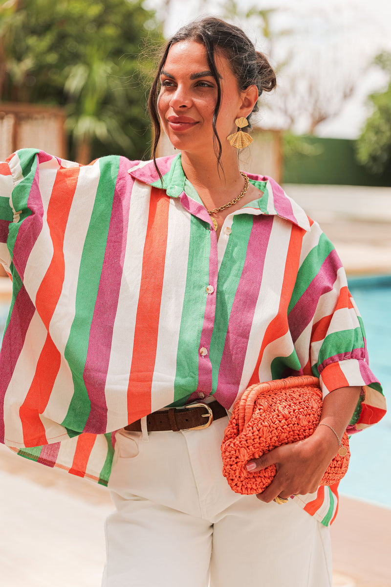 ZACHARI Multicolore - Chemise Rayée