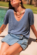 ZÉLIE Bleu - T-Shirt Lurex