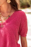 ZÉLIE Framboise - T-Shirt Lurex