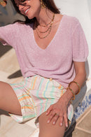 ZÉLIE Rose Poudré - T-Shirt Lurex