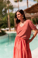 ZÉLIE Terracotta - T-Shirt Lurex