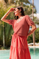 ZÉLIE Terracotta - T-Shirt Lurex