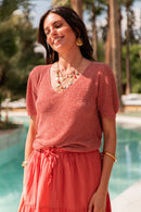 ZÉLIE Terracotta - T-Shirt Lurex
