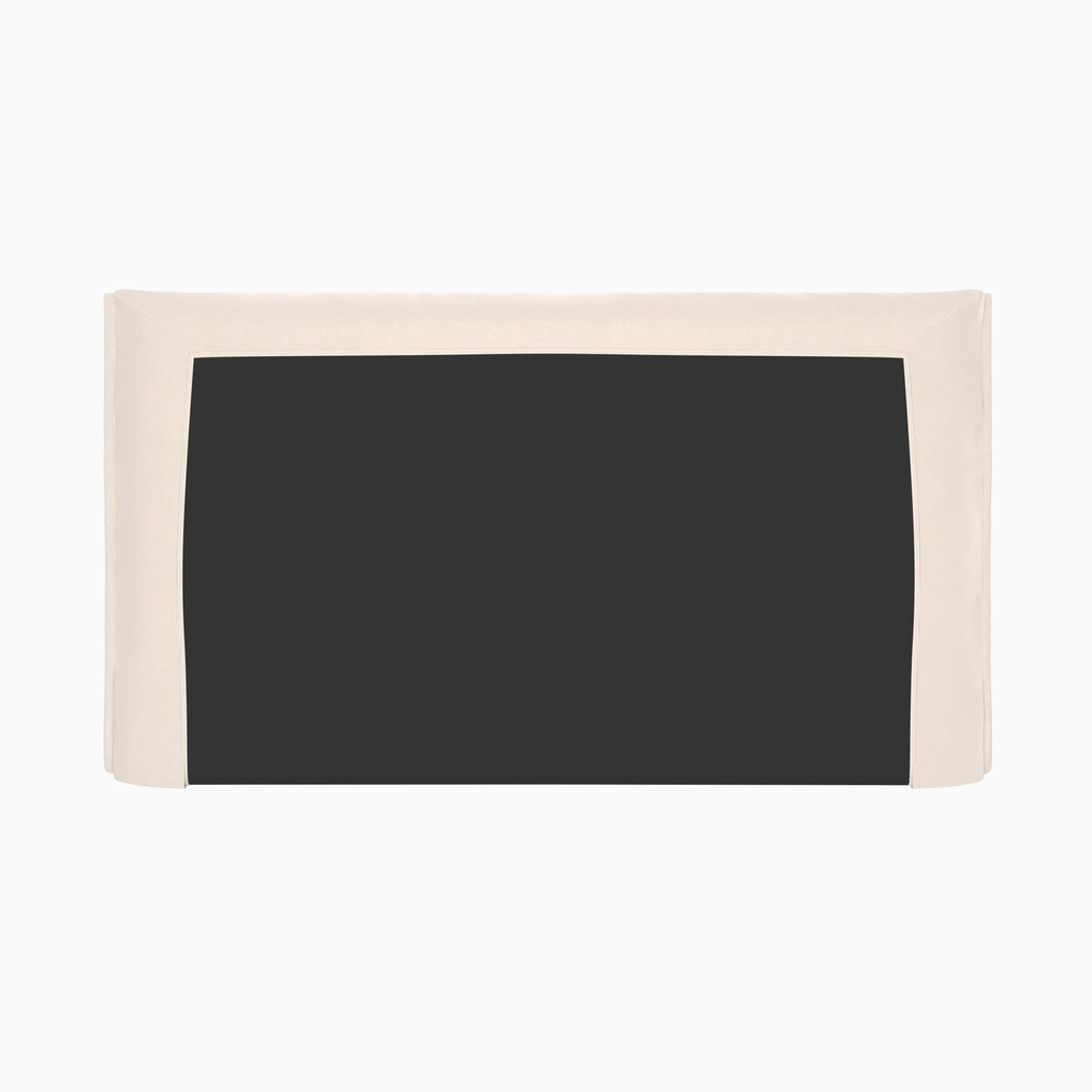 Safia - Cabecero de tela blanco con funda desenfundable
