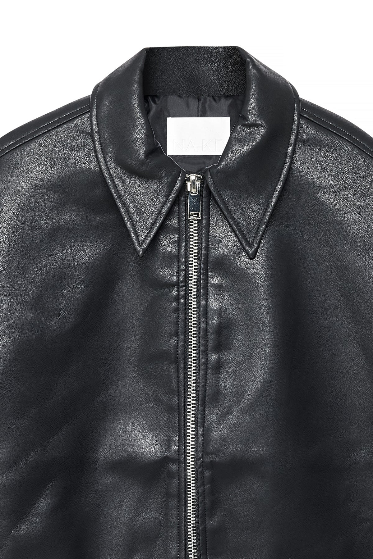 Giacca con Dettaglio Zip in PU - Nera