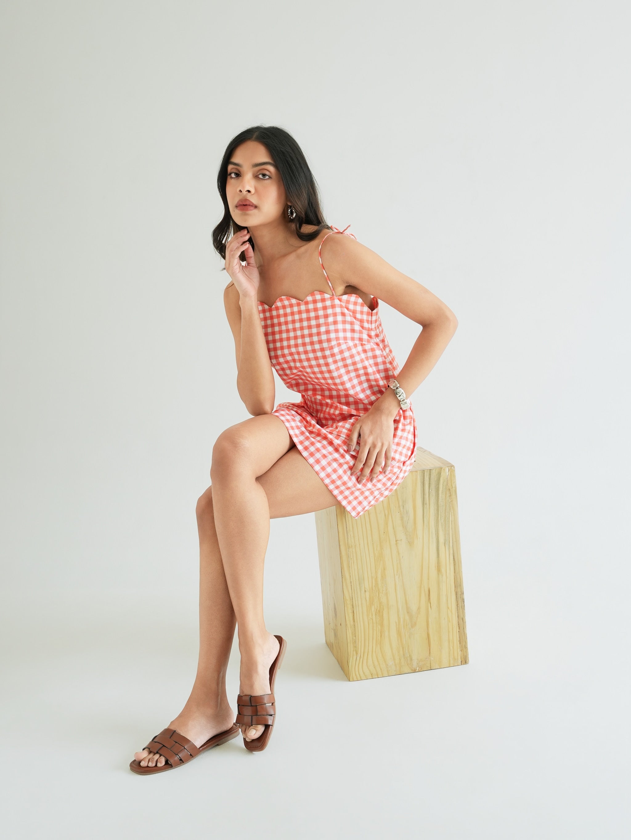 Robe Zoe - Coral Vichy