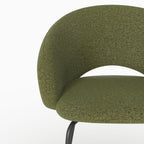 Milly - Chaise En Tissu Vert Chiné Et Pieds Noirs