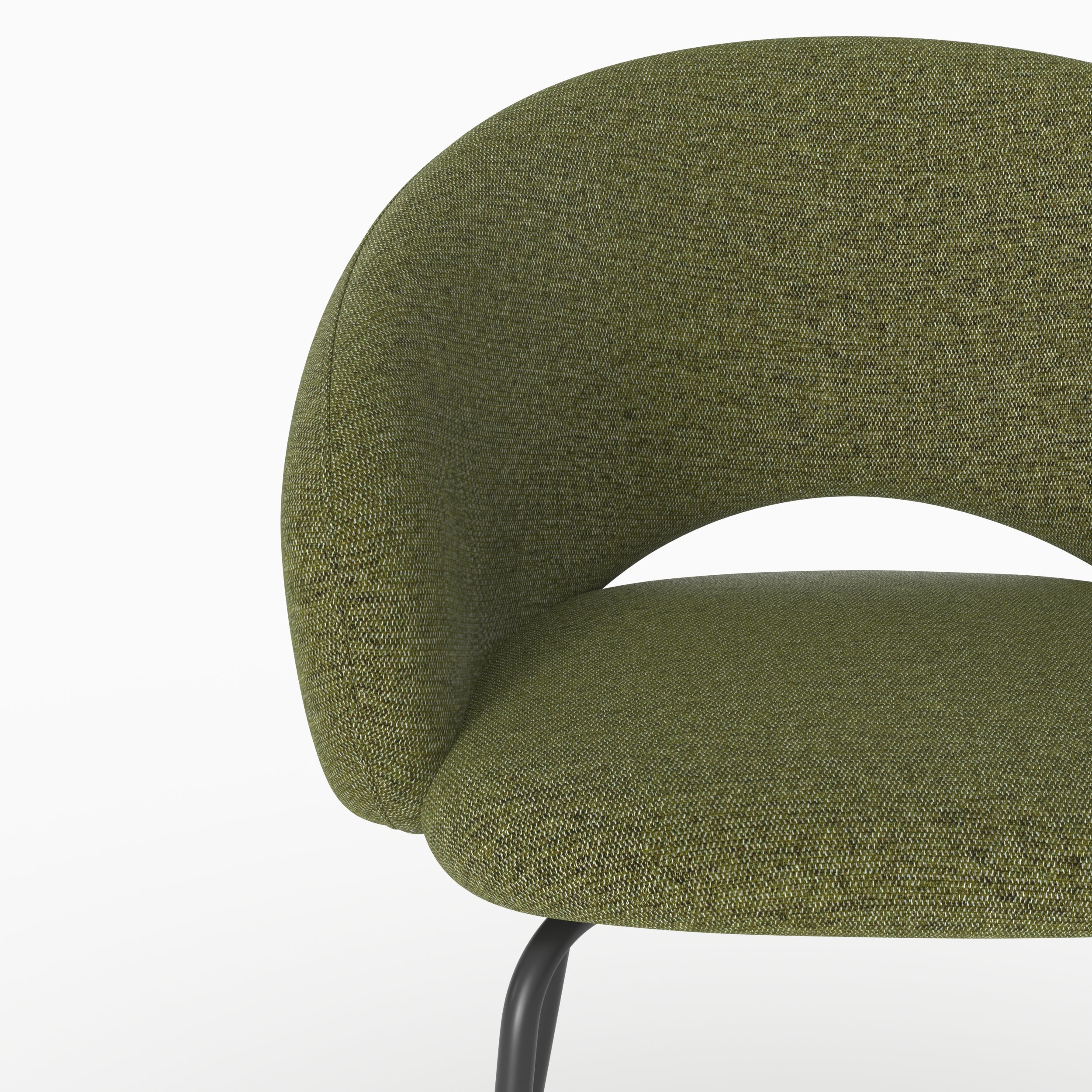 Milly - Chaise En Tissu Vert Chiné Et Pieds Noirs