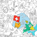 Zoom sur les monuments et paysages suisses à colorier dans le poster géant OMY suisse