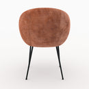 Chaise Bloomy en velours chenillé terracotta et métal noir