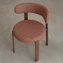 Lot de 2 chaises Aura en tissu texturé brun canelle, pieds en métal effet bois