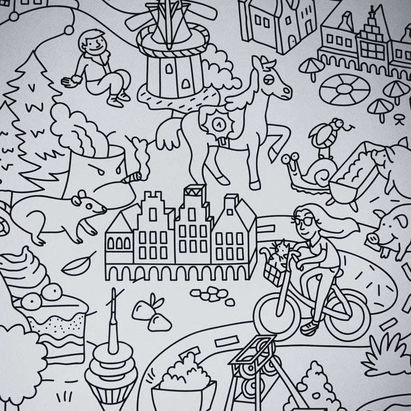  Détail du poster allemagne Deutschland OMY à colorier montrant les monuments célèbres