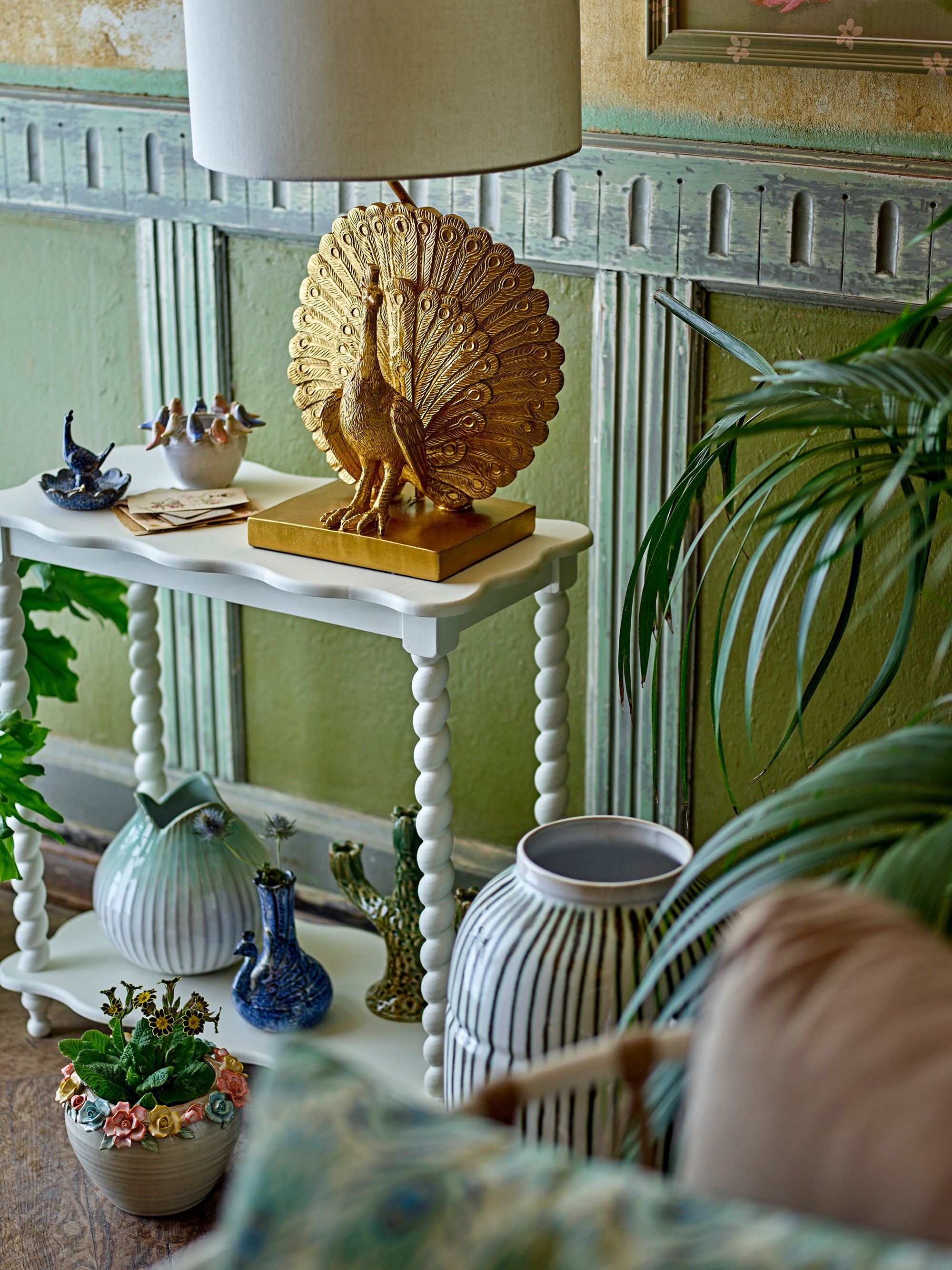 Peacock - Table Lamp - Gold - Polyresin