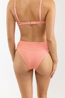 Rhythm - Bas De Maillot Wave Break Hi Hip Banded - Rose - Femme