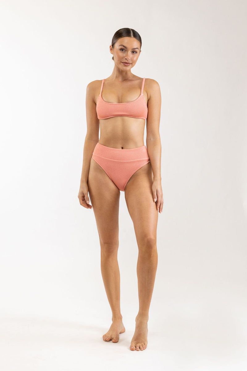 Rhythm - Bas De Maillot Wave Break Hi Hip Banded - Rose - Femme