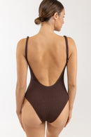 Rhythm - Maillot Une Piêce Wave Break Minimal - Chocolate - Femme