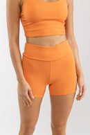Rhythm - Short Elle Ribbed Bike - Citrus - Femme