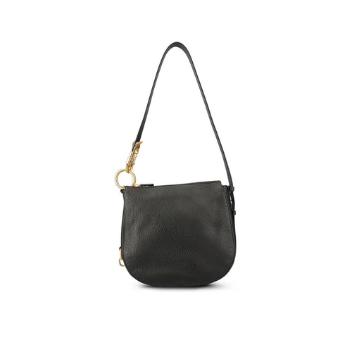 Burberry Knight Leather Shoulder Bag - Black - Woman
