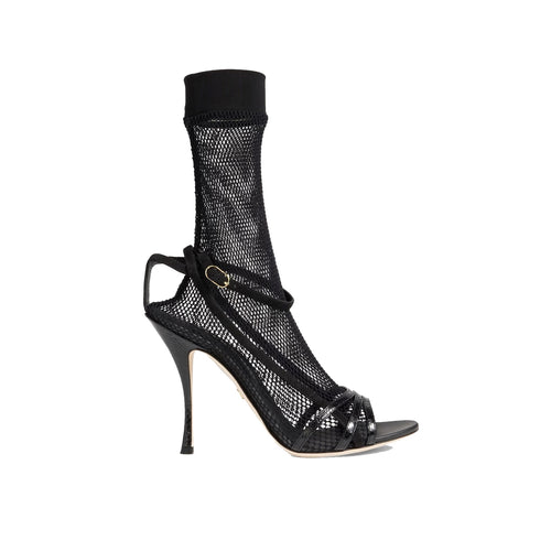 Dolce & Gabbana Fishnet Sandals - Black - Woman