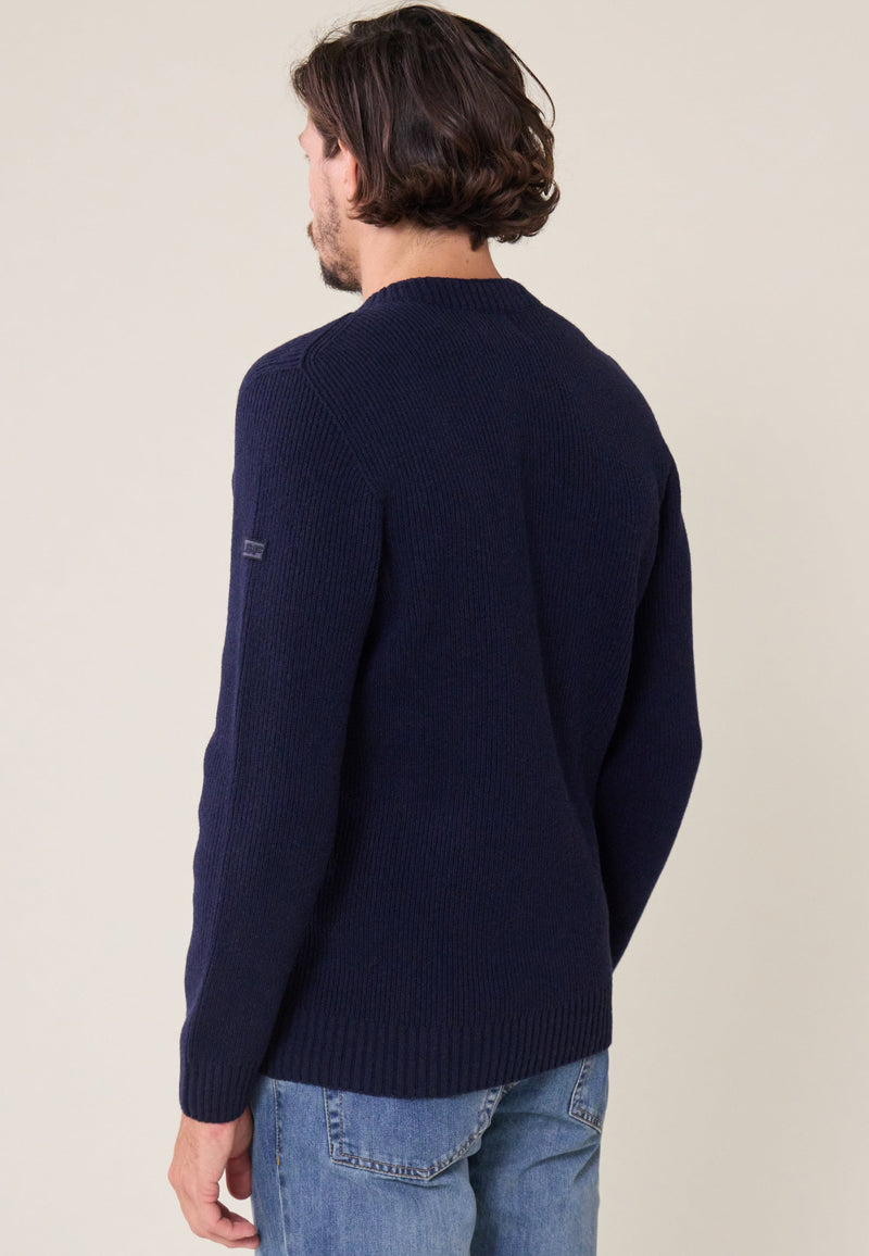 Louis Bleu Marine - Pull Homme En Laine Française