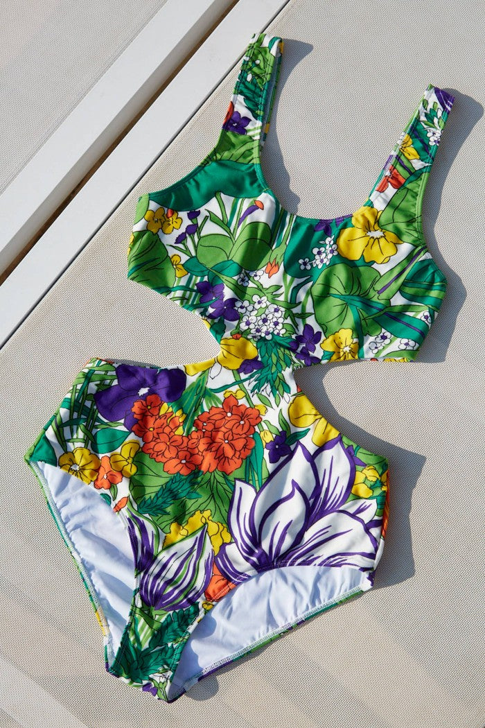 Maillot De Bain Piece Billie Botanique - Vert
