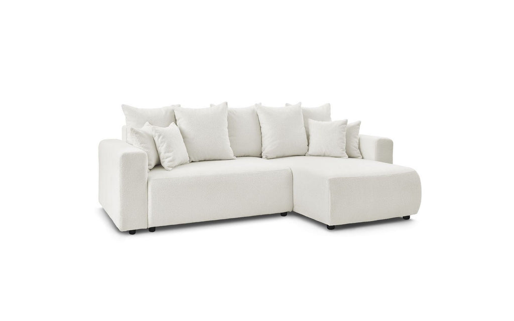 Reversible Corner Sofa Bed with Storage - Envy - Soft Bouclé Fabric