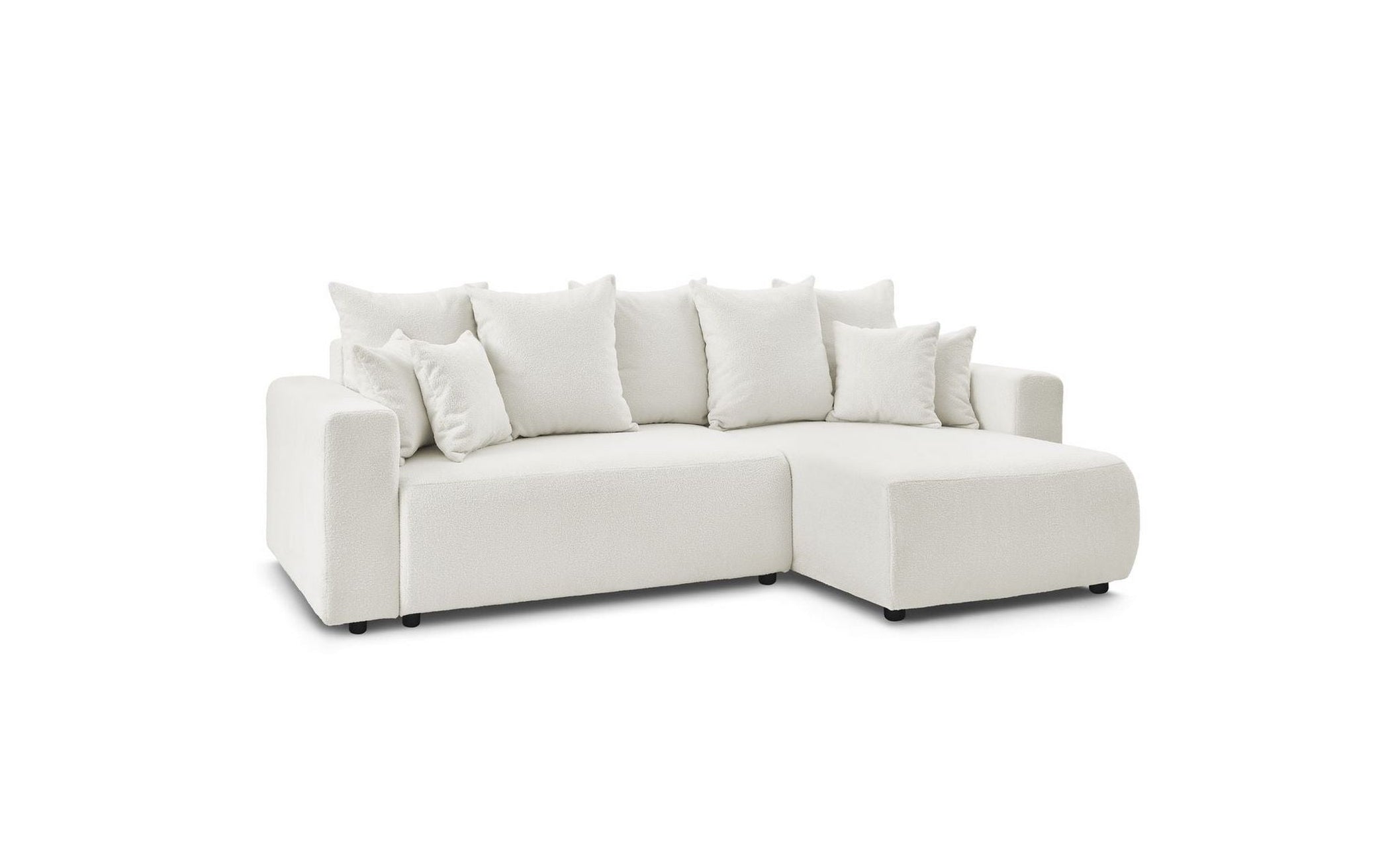 Reversible Corner Sofa Bed with Storage - Envy - Soft Bouclé Fabric