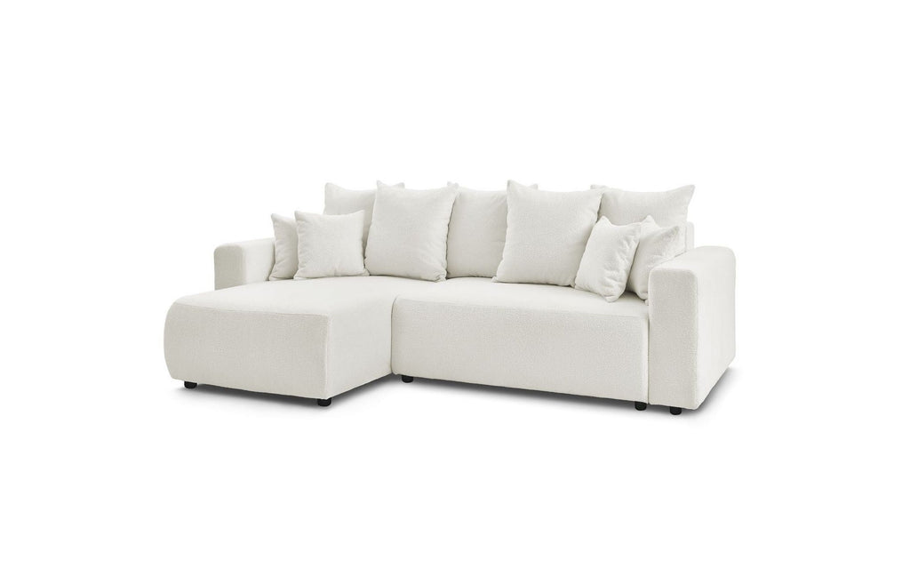Reversible Corner Sofa Bed with Storage - Envy - Soft Bouclé Fabric