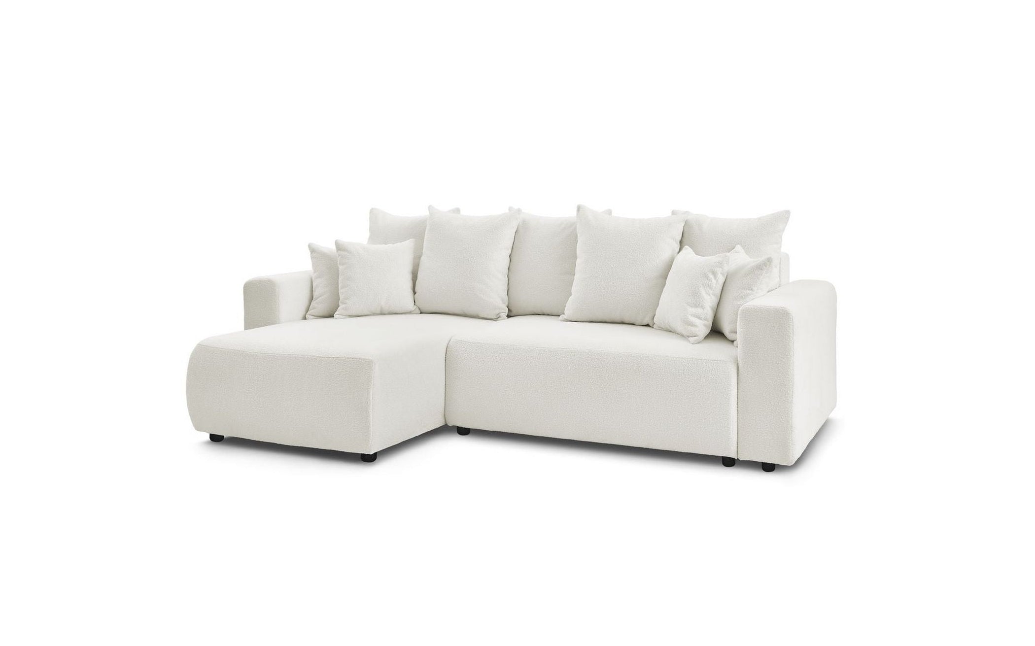 Reversible Corner Sofa Bed with Storage - Envy - Soft Bouclé Fabric
