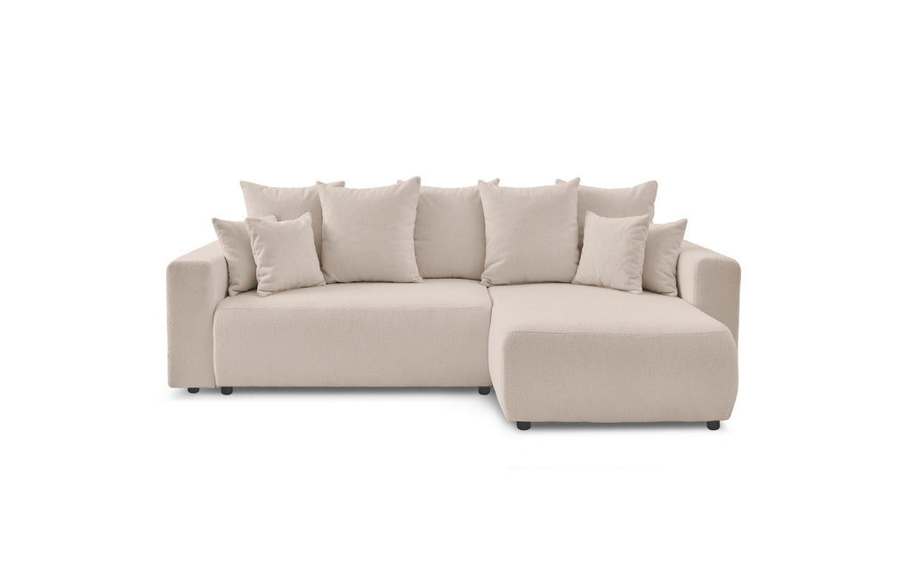 Reversible Corner Sofa Bed with Storage - Envy - Soft Bouclé Fabric