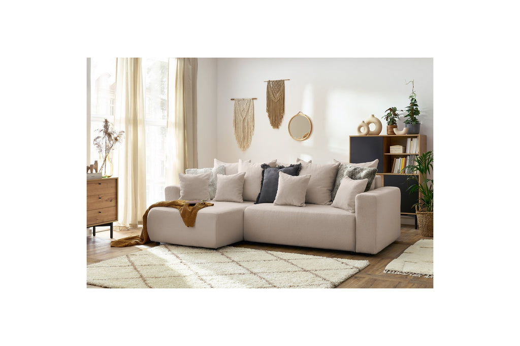 Reversible Corner Sofa Bed with Storage - Envy - Soft Bouclé Fabric
