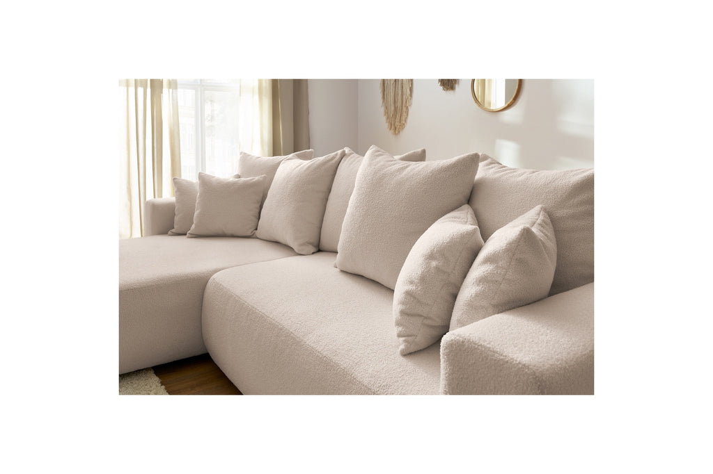Reversible Corner Sofa Bed with Storage - Envy - Soft Bouclé Fabric