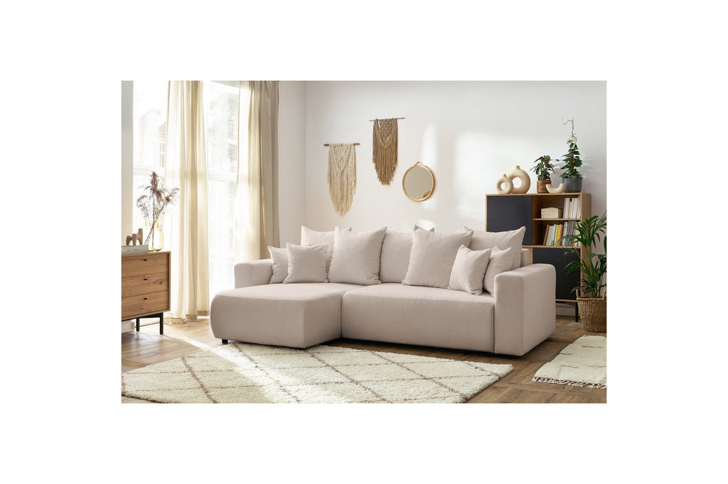 Reversible Corner Sofa Bed with Storage - Envy - Soft Bouclé Fabric
