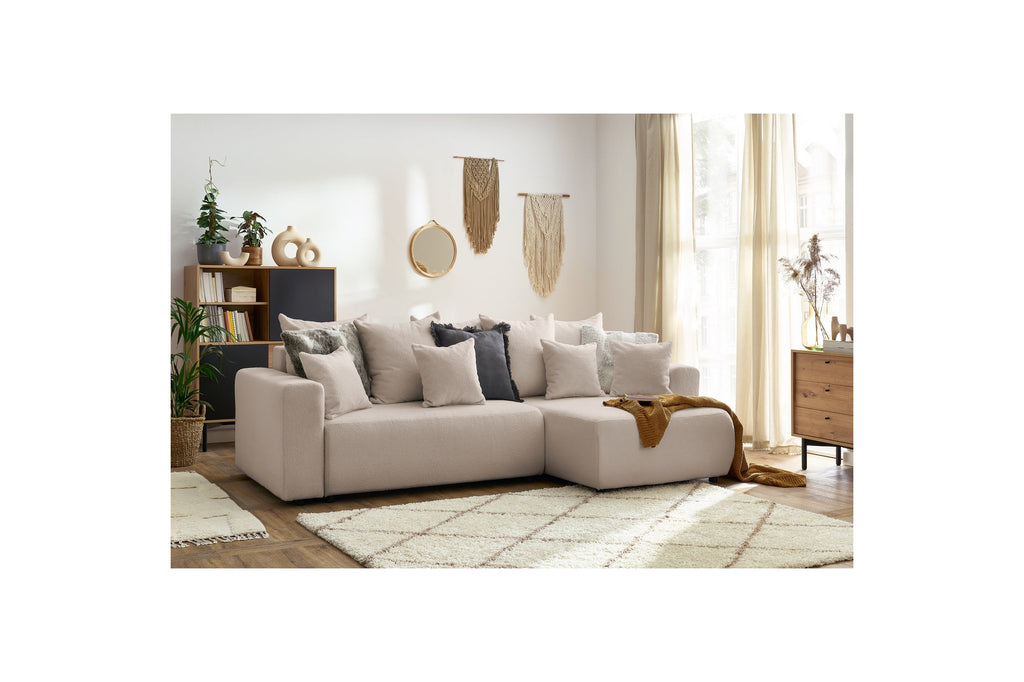 Reversible Corner Sofa Bed with Storage - Envy - Soft Bouclé Fabric