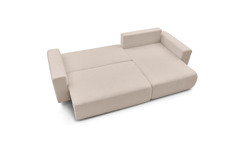 Reversible Corner Sofa Bed with Storage - Envy - Soft Bouclé Fabric
