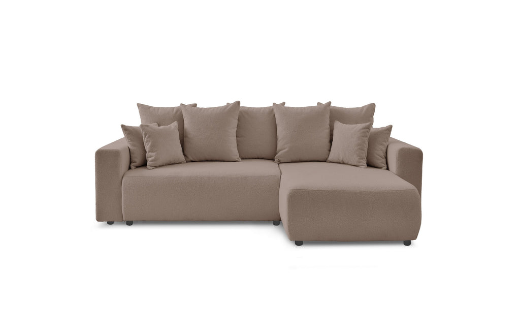 Reversible Corner Sofa Bed with Storage - Envy - Soft Bouclé Fabric