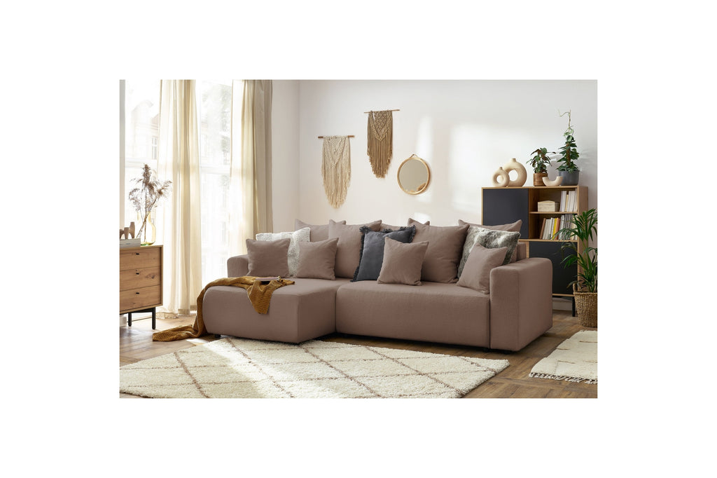 Reversible Corner Sofa Bed with Storage - Envy - Soft Bouclé Fabric